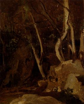 Jean-Baptiste-Camille Corot : A Civita Castellana, Rochers Boises